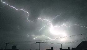 Lightning and thunder gave anxious moments to Jalandhar residents on Monday night.