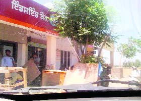 The newly opened branch of IndusInd Bank at Bakarpur village
