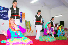 Participants at the annual day celebrations at Rajiv Gandhi Navodaya Vidyalaya at Nanoorkhera, near Dehradun, on Wednesday