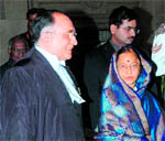 President Pratibha Patil with Chief Justice of India (CJI) Sarosh Homi Kapadia after the swearing-in ceremony at the Rashtrapati Bhawan in New Delhi on Wednesday