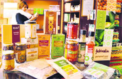 Organic food on display at a store in Ludhiana.