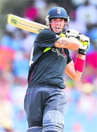Englands Kevin Pietersen plays a shot on Thursday.