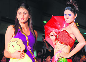 Models at IIFT annual fashion show Lakshya-2010, IT Park, Chandigarh, on Friday.
