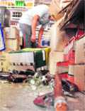 The weapon used in the crime, lying at the liquor vend in Ludhiana.