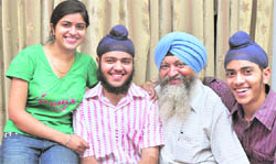 Sukh Karan Singh with his family.