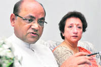 Sudesh Aggarwal and his wife Neelam in Ludhiana. 