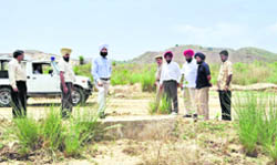 Officials of the Punjab Pollution Control Board visit Khera Kalmot in Nangal