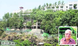 Construction work in progress at Hotel Jaypee Residency Manor in Mussoorie; and (inset) Hugh Gantzer, Chairman, sub-committee, SCMC.