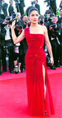 Actor Salma Hayek arrives at the red carpet for the screening of the film Wall Street - Money Never Sleeps