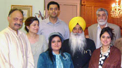 Dr Prem Singhmar (extreme left) and his family with NRI affairs minister Sewa Singh Sekhwan and others
