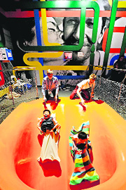 Visitors enjoy a slide at the Swedish pavilion of the World Expo 2010 in Shanghai on Tuesday. Organisers expect 70 million visitors to the biggest-ever fair, with an average of 380,000 persons expected to visit the site daily.