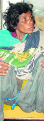 The differently abled woman in Fatehabad hospital. 