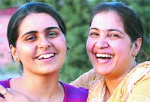 Jalandhar topper Harleen Kaur with her mother. 