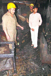 A shop near the Mall Road in Shimla was completely gutted after a fire broke out on Thursday.