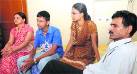 Prashant Jha with members of his family in Dehradun.