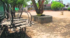 The deserted Vijay Municipal Park at Nai Basti in Jammu.
