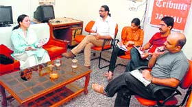 Dr Renu Nanda in conversation with The Tribune team in Jammu.