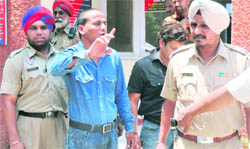The accused in police custody in Ludhiana