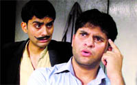 A scene from a play, Prem Vishehagya, directed by Balwant Thakur, which was staged at Natrangs Sunday Theatre in Jammu