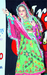 Girls show their skills during a dance competition at Art Gallery in Amritsar