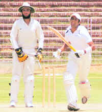 A match between Mohali and Chandigarh in progress at the Sector 16 cricket stadium, Chandigarh, on Tuesday.