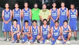 The Dehraduns u-16 basketball team that has been selected in Dehradun on Tuesday.
