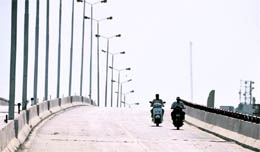 The first two commuters, who took to the Gill overbridge a few seconds after it was opened to the public in Ludhiana on Tuesday