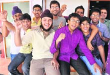 IIT toppers in jubiliant mood after the declaration of results in Ludhiana on Wednesday. 