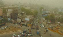 A view of the Jalandhar city captured by Tribune lensman Malkiat Singh as a haze enveloped most of the Doaba region on Thursday.    