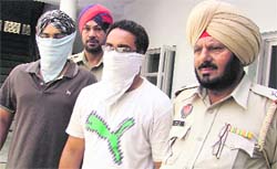 The accused in police custody in Ludhiana on Thursday.