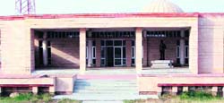 A view of the incomplete library at Sarabha. 