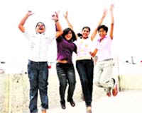 Students rejoice after CBSE Class X results were out with newly introduced grading system in Haridwar on Friday.