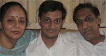 Shubham along with his parents.
