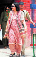 Abha Rathore and her sister come out of 