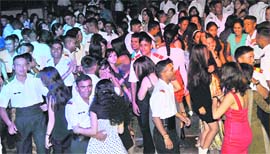 Gentlemen Cadets of the Indian Military Academy at the annual Ball in Dehradun on Saturday night.