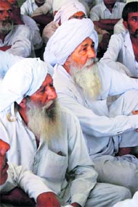 A meeting of the Hooda khap in progress at Basantpur village in Rohtak