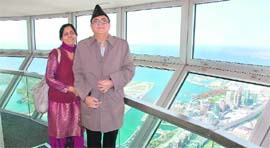 Captain Ajay Yadav with his wife