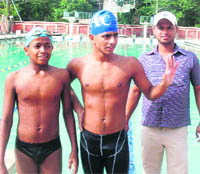 RIMC cadets at the 2nd Uttarakhand State Juniors and Sub-Juniors Swimming Championship in Dehradun on Monday. 