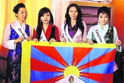 Miss Tibet contestants for 2010 at Mcleodganj, near Dharamsala, on Monday.