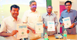 Academicians at the release of a book titled Endeavour at GJU in Hisar. 