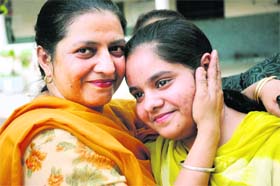 Pooja Garg with her mother in Patiala