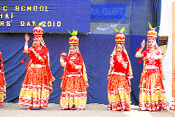 Students performing a dance at the annual function of APS, Dagshai, near Dharampur, on Tuesday.