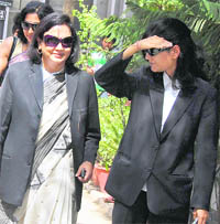 Abha Rathore and her daughter Priyanjali emerge out of the Punjab & Haryana High Court on Tuesday.