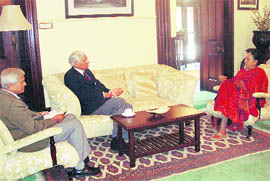 Comptroller and Auditor General of India Vinod Rai meets Governor Margaret Alva on Wednesday at Raj Bhawn on Wednesday in Nainital.
