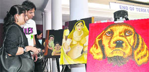 Paintings displayed at the End of Term Exhibition-cum-Competition.