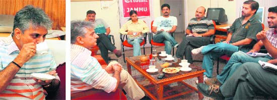 KK Gandhi in conversation with The Tribune team in Jammu