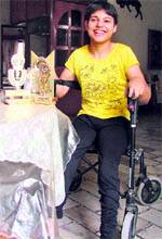 Jaspreet Virk poses with her trophies that she has won for academic excellence in Ludhiana