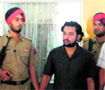 ISI agent Irfan Ulha being produced at a court in Kharar on Friday