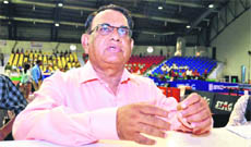 Dhanraj Choudhary, Secretary General of the TTFI, at the inauguration of the South-Asian TT Championship in Dehradun on Saturday.