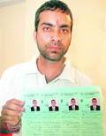 Ujwal Sharma, who was the first to register for the Amarnath yatra for the fifth time consecutively, in Jammu.